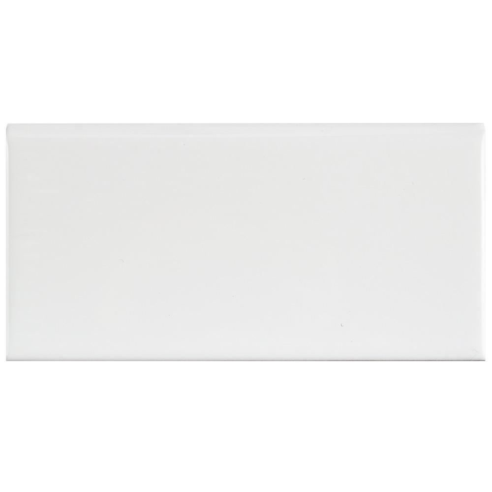 Park Slope Subway Glossy White 3 In X 6 Ceramic Bullnose Wall Trim Tile Park Slope Subway Glossy White 3 In X 6 Ceramic Bullnose Wall Trim Tile