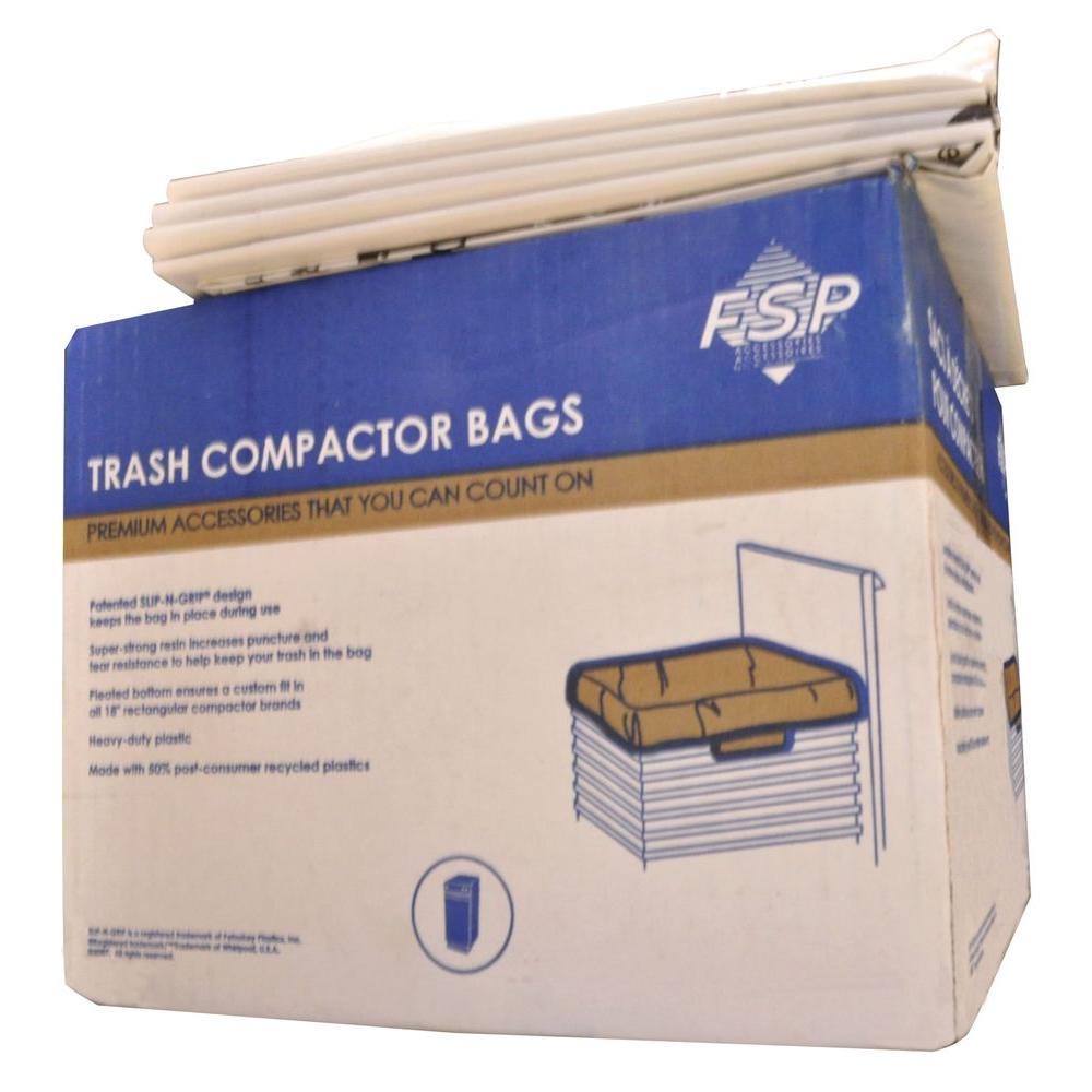 NEW 30 Whirlpool 15 Inch Plastic Trash Compactor Bags W10165294RB 4318922 NEW 30 Whirlpool 15 Inch Plastic Trash Compactor Bags W10165294RB 4318922
