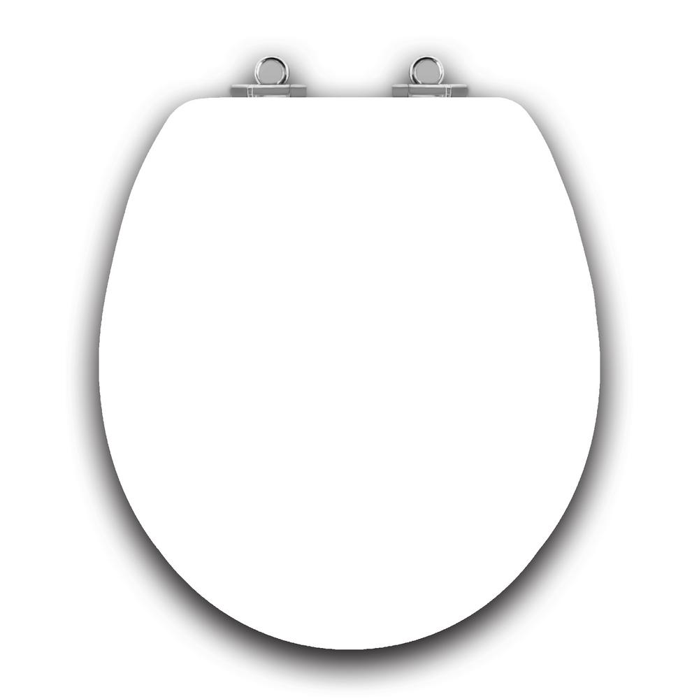 TOPSEAT Art of Acryl White Slow Close Round Closed Front Toilet Seat in
