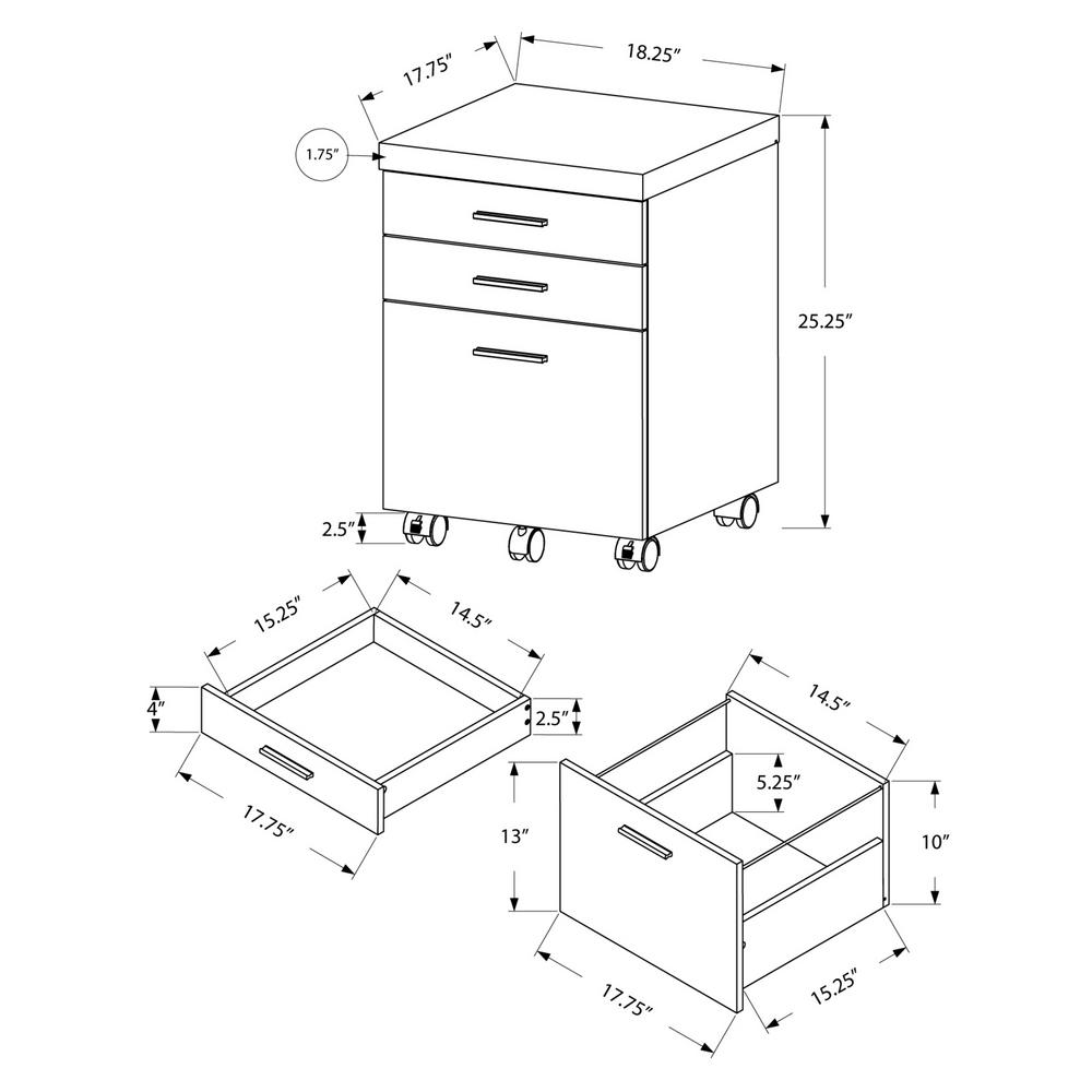 Unbranded Taupe Reclaimed Wood Filing Cabinet On Castors With 3 Drawers Hd7402 The Home Depot