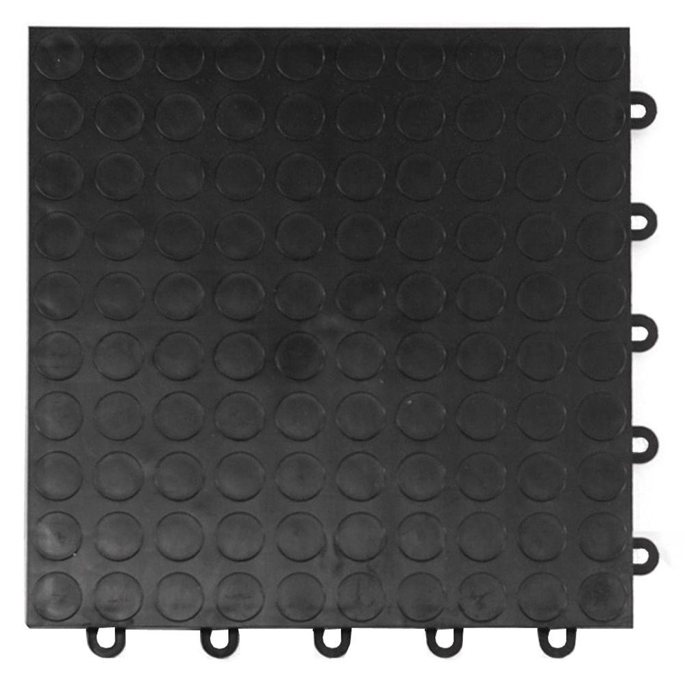 Polypropylene Plastic Interlocking Tile Garage Flooring The Coin Top 1 Ft X 5 8 In Black