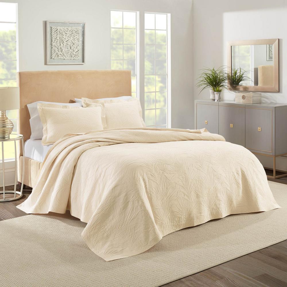 Unbranded Ella Cotton Queen Ivory Coverlet Set-M17QCVELIV - The Home Depot