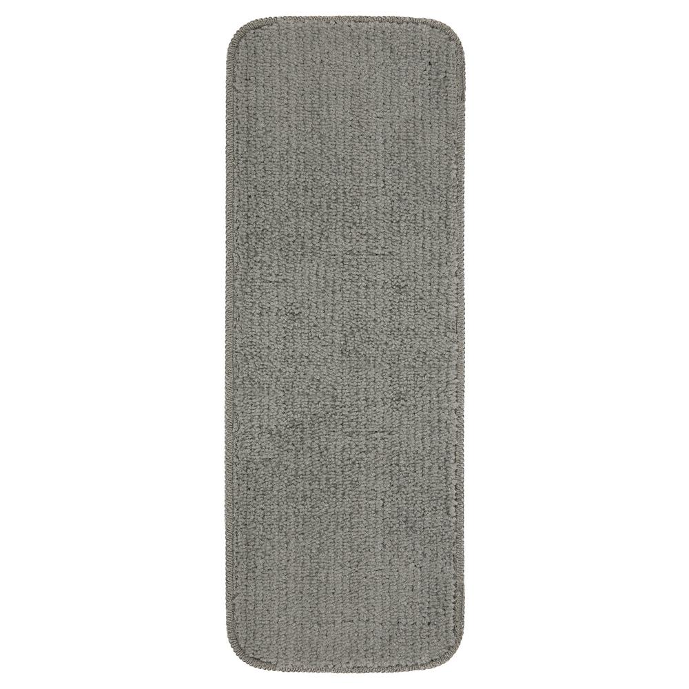 Sweet Home Stores Sweethome Stores Luxury Collection Gray 9 in. x 26 in. Rubber Back Shaggy Stair Tread Cover (Set of 7)