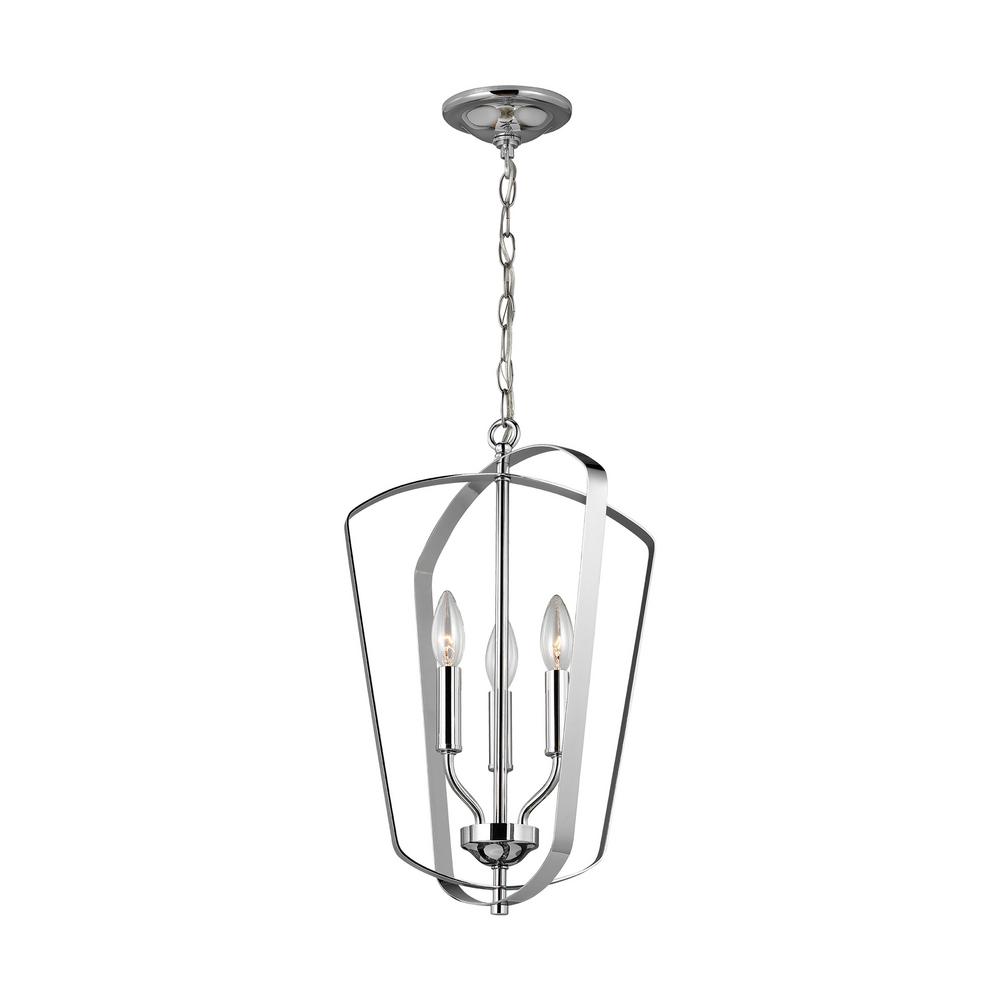 Sea Gull Lighting Romee 3 Light Chrome Hall Foyer Pendant