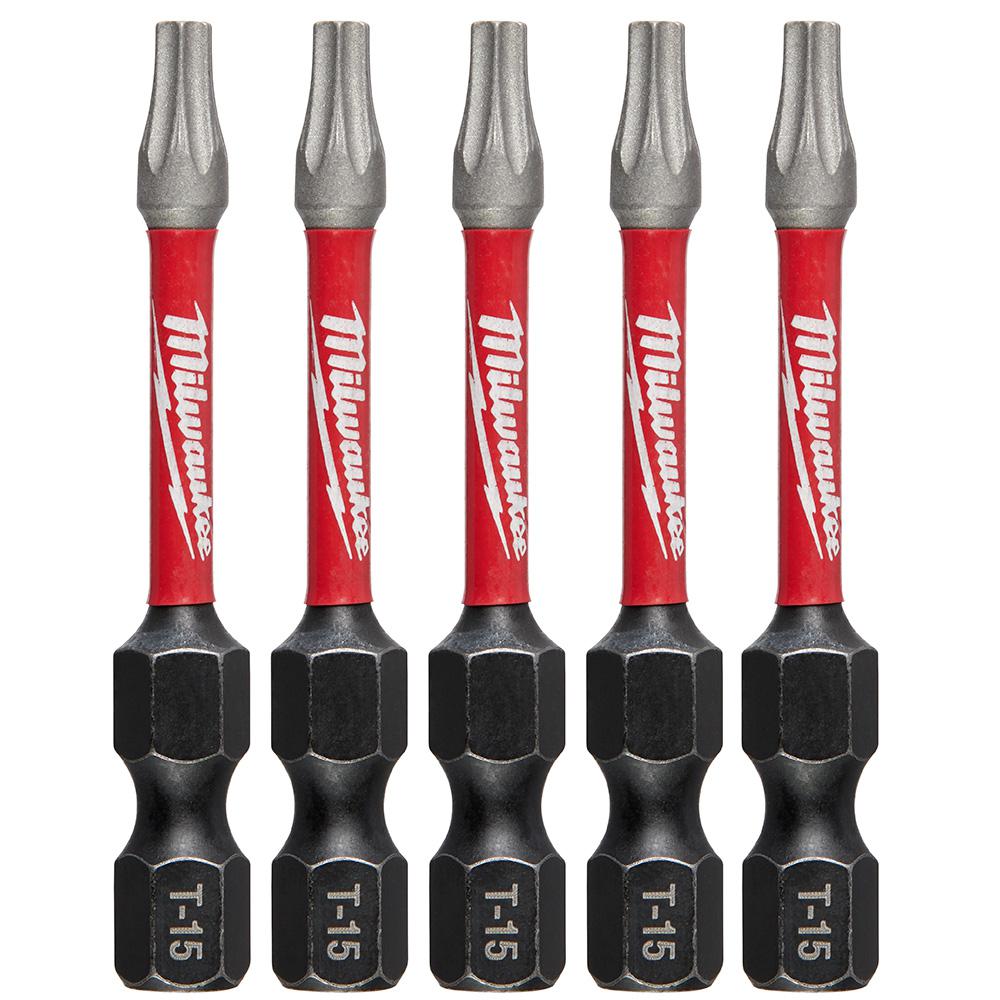 Milwaukee SHOCKWAVE Torx #15 2 In. Impact Duty Steel Screwdriver Bit (5 ...