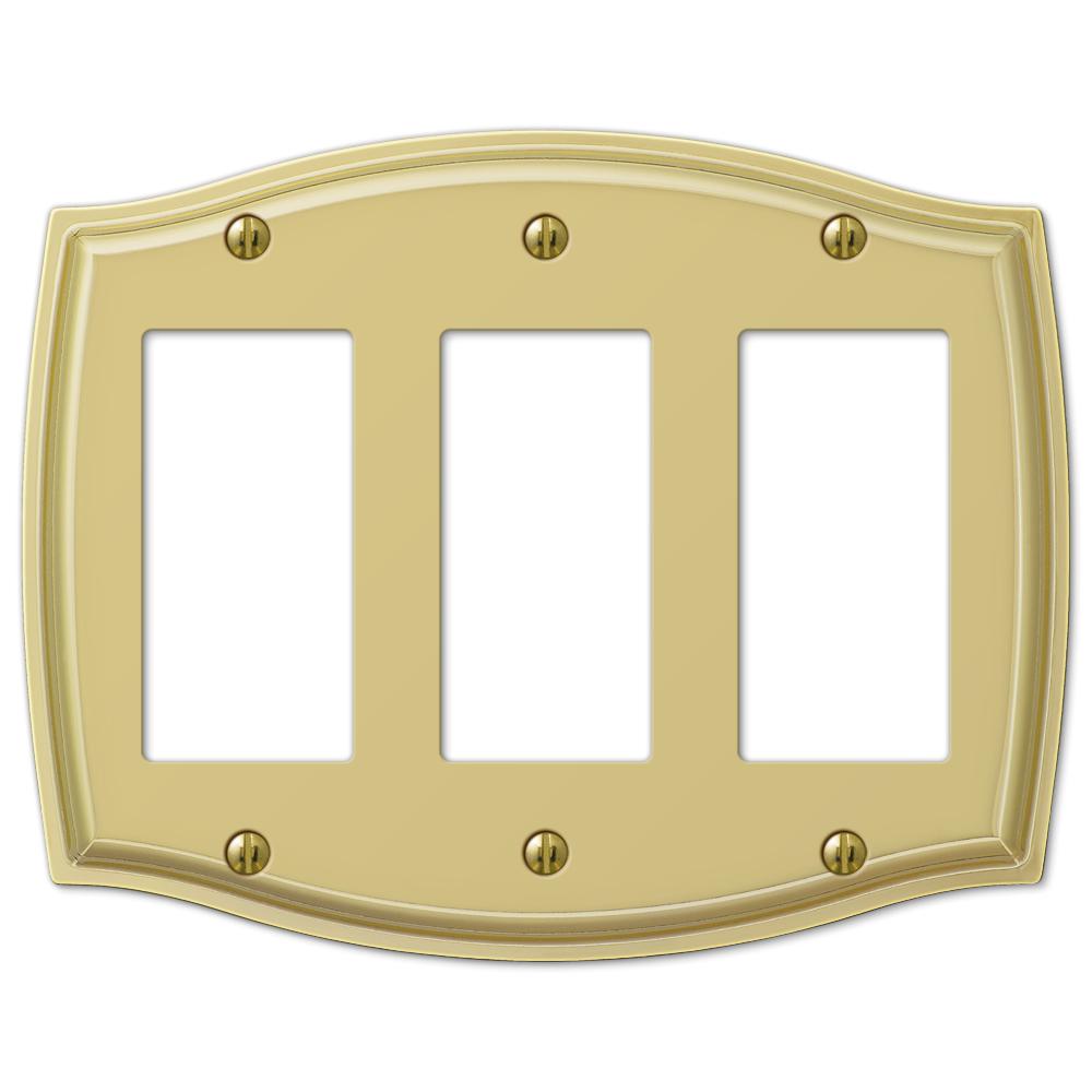 Amerelle Sonoma 3Decora Wall Plate, Polished Brass159RRRBR The Home