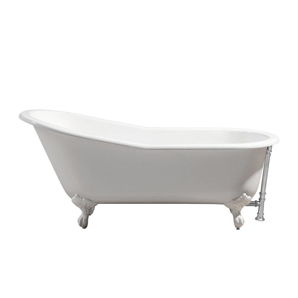 Streamline 66.9 in. Cast Iron Clawfoot Non-Whirlpool ...