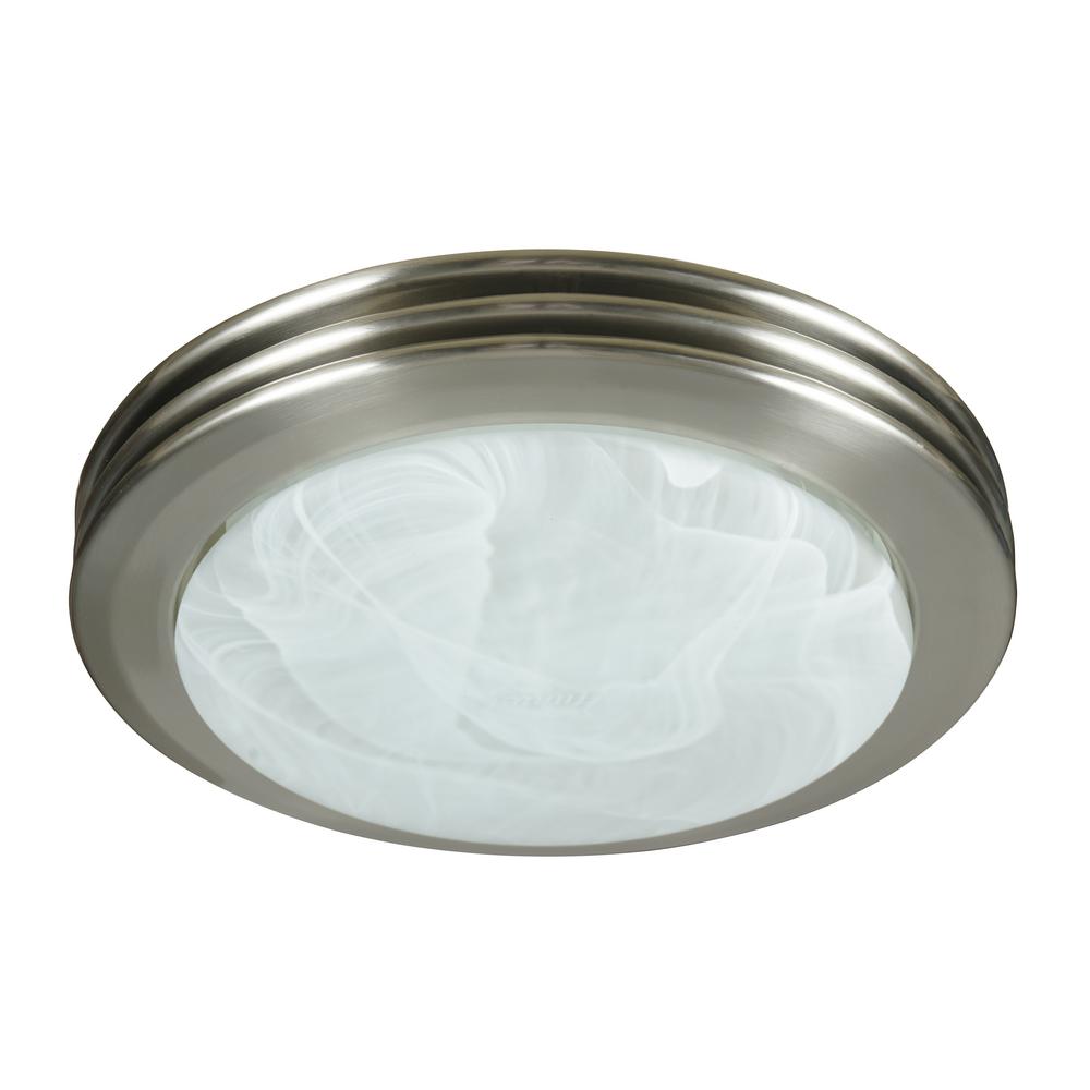 Bathroom Shower Decorative Nickel 70 CFM Ceiling Exhaust Fan Frosted Light Kit