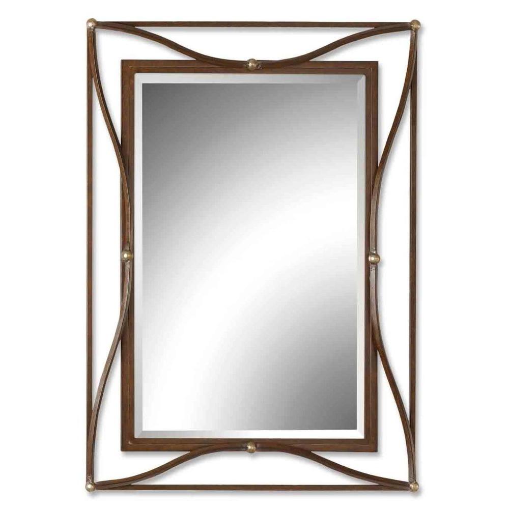 Global Direct 38 In X 28 Bronze Metal Framed Mirror 11547 B Bronze Metal Framed Mirror