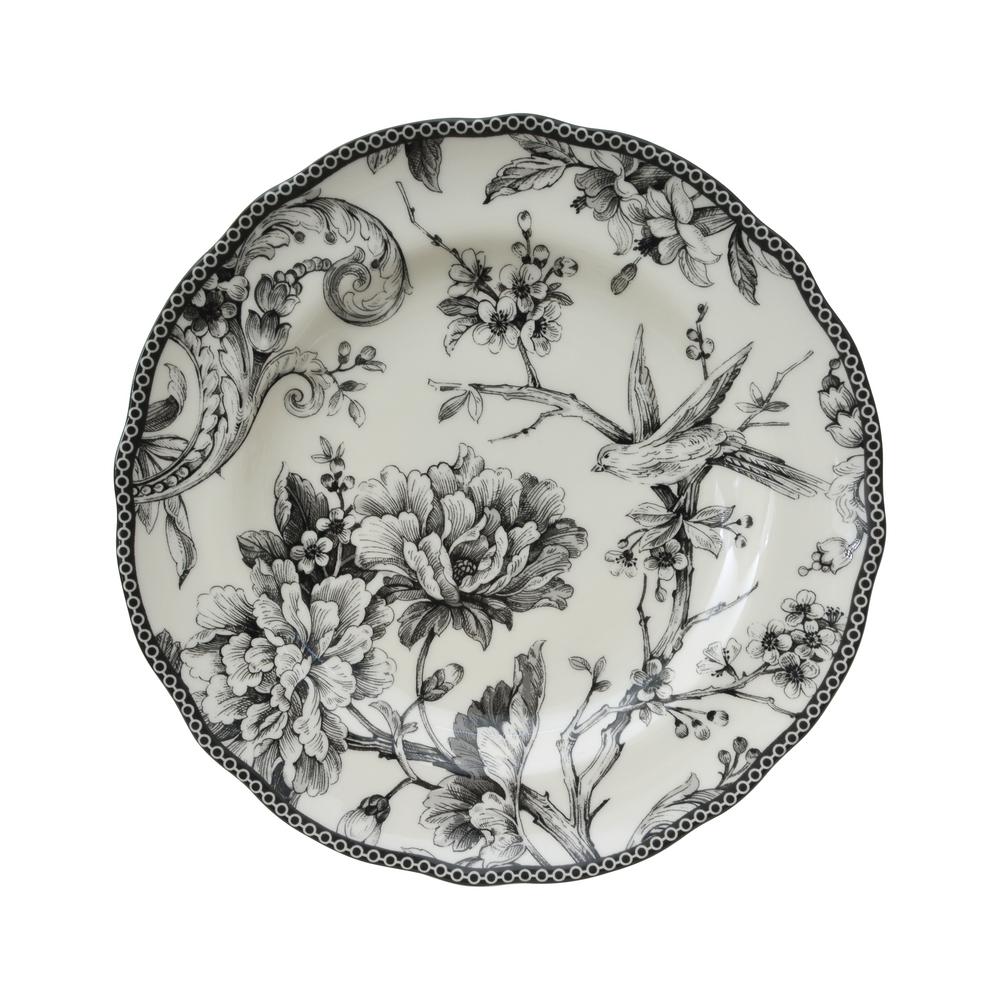 black toile dinnerware