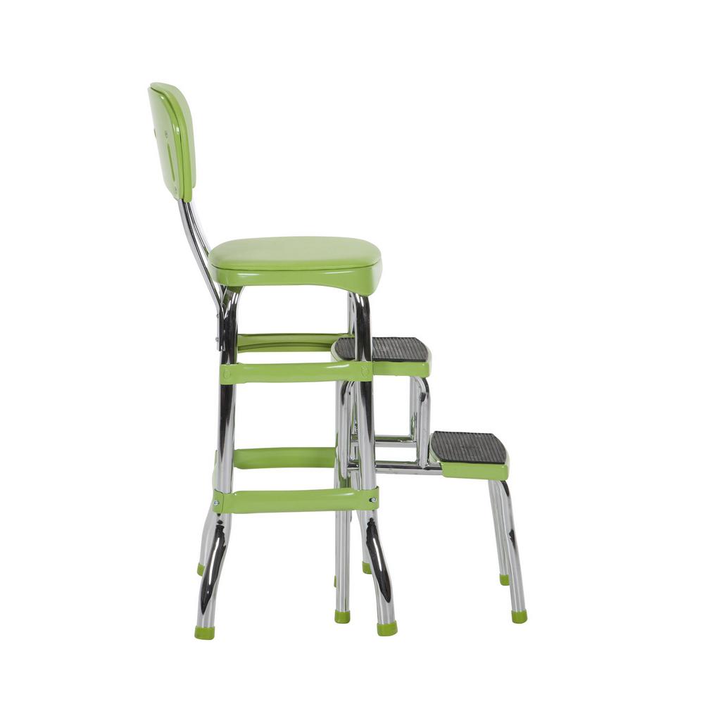 Cosco 2 Step 3 Ft Aluminum Retro Step Stool With 225 Lb Load Capacity In Green 11120grn1e The Home Depot