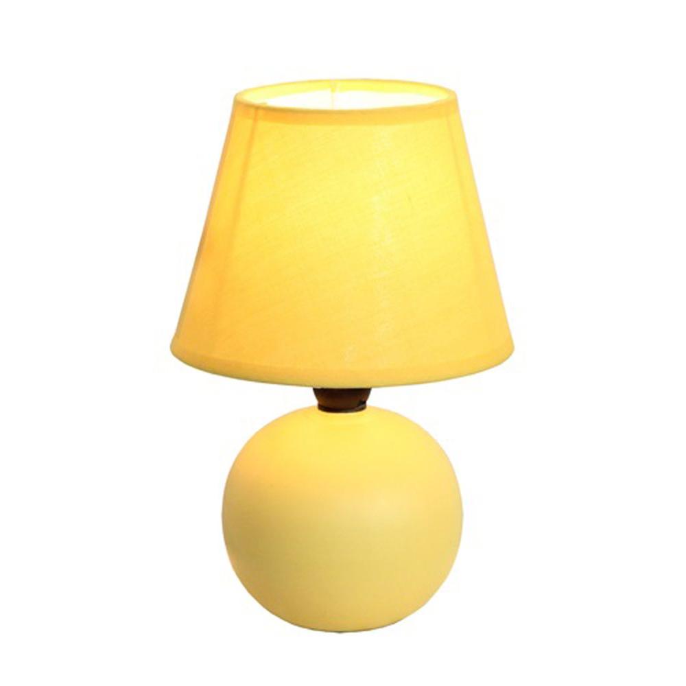 Simple Designs 8 78 In Yellow Ceramic Globe Mini Table Lamp LT2008 YLW   Yellow Simple Designs Table Lamps Lt2008 Ylw 64 1000 