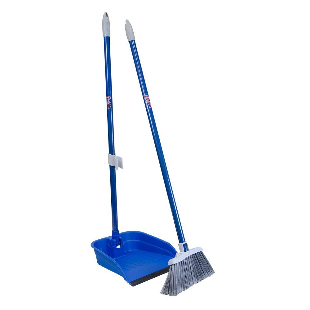 Stand and Store Lobby Broom and Dustpan Set