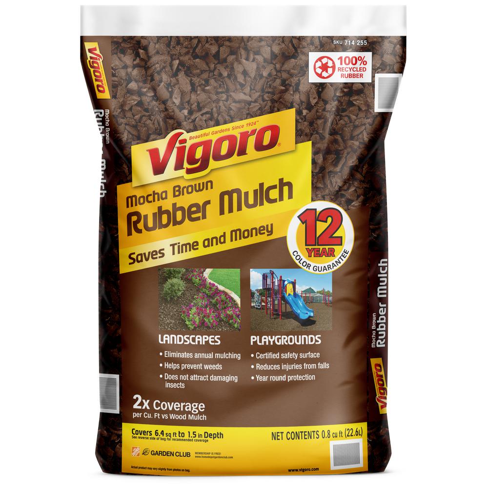 Vigoro 0.8 cu. ft. Mocha Brown Bagged Rubber MulchHDVMBMN8CB The