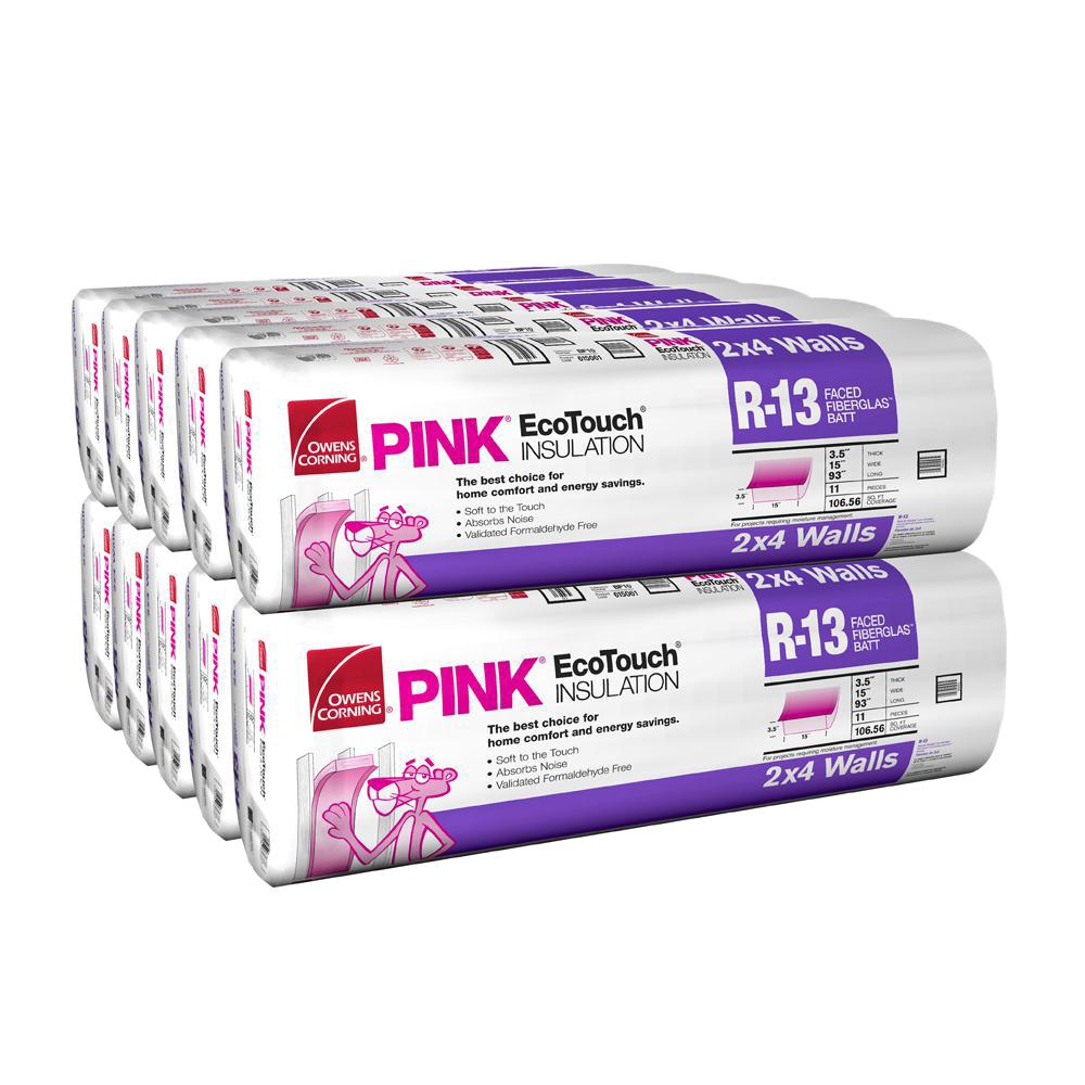 Owens Corning R-13 Insulation Kraft Faced Batts 15 In. X 93 In. (10 ...