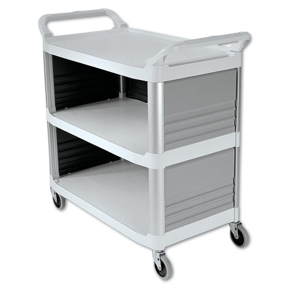 Free Standing Racks And Shelves The Home Depot Xtra Utility Cart With Enclosed End Panels And Sidein Off White