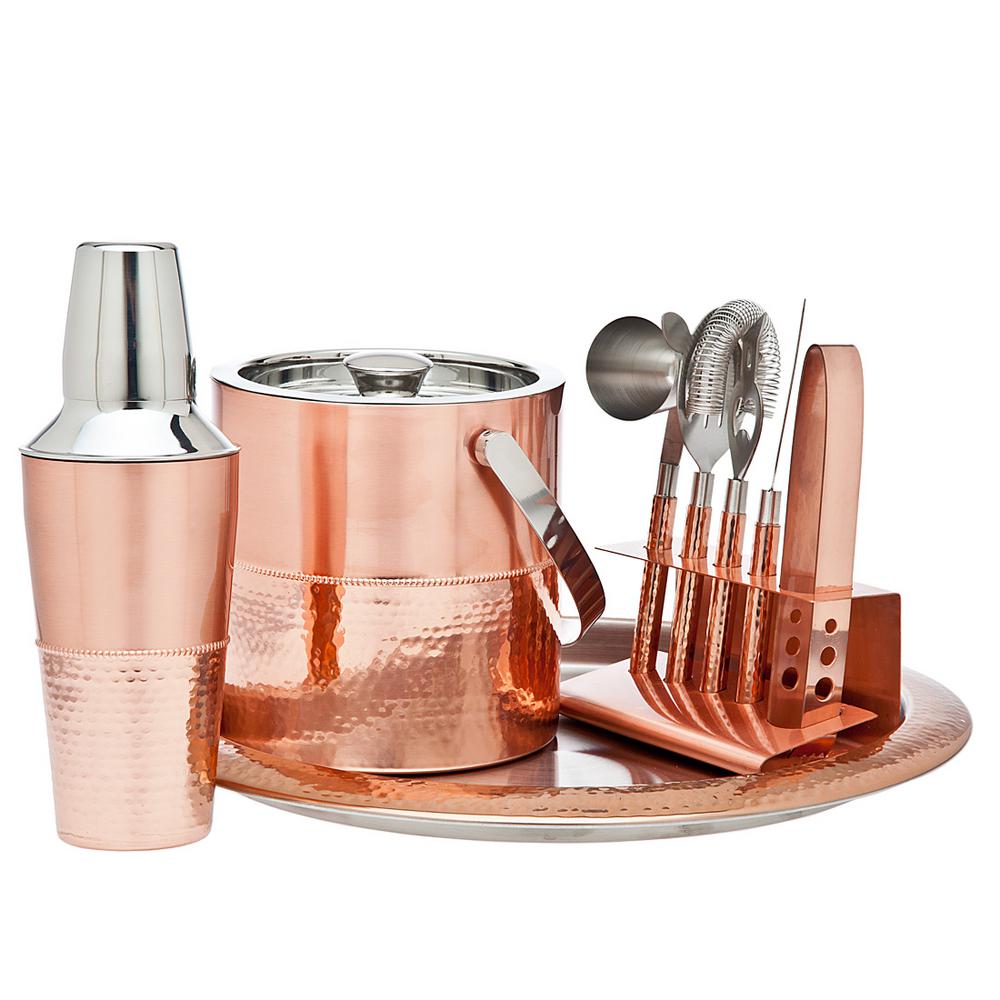 9Piece Copper Bar Set 92381 The Home Depot