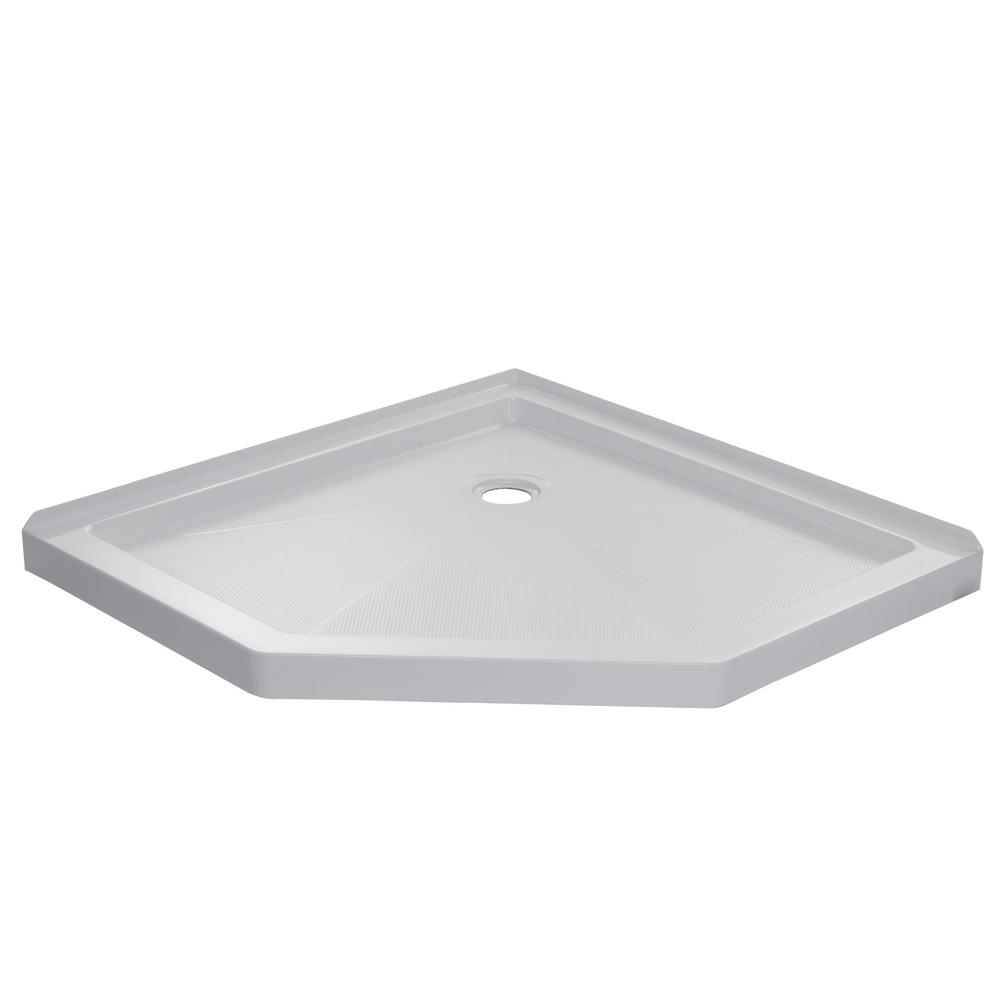 Delta Classic 400 34 in. x 48 in. Single Threshold Shower Base in High Gloss White40074 The