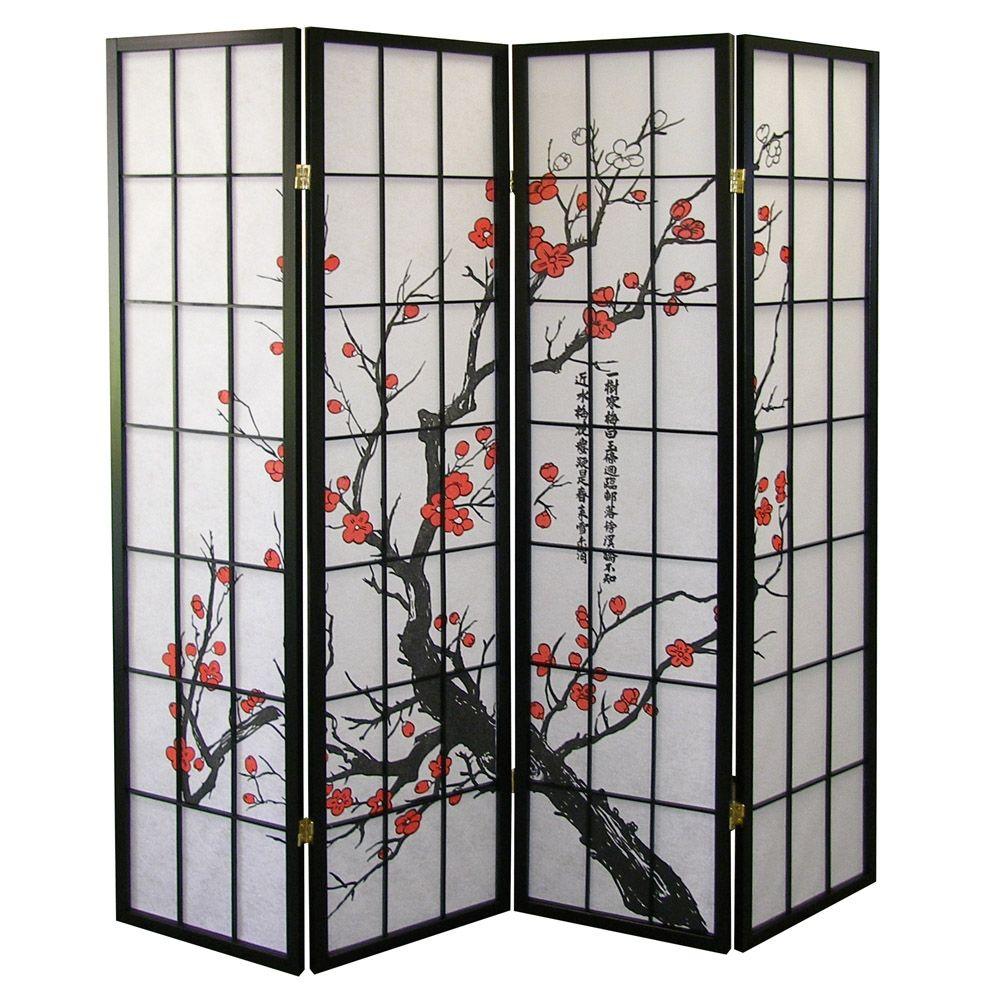 5 83 Ft Black 4 Panel Room Divider