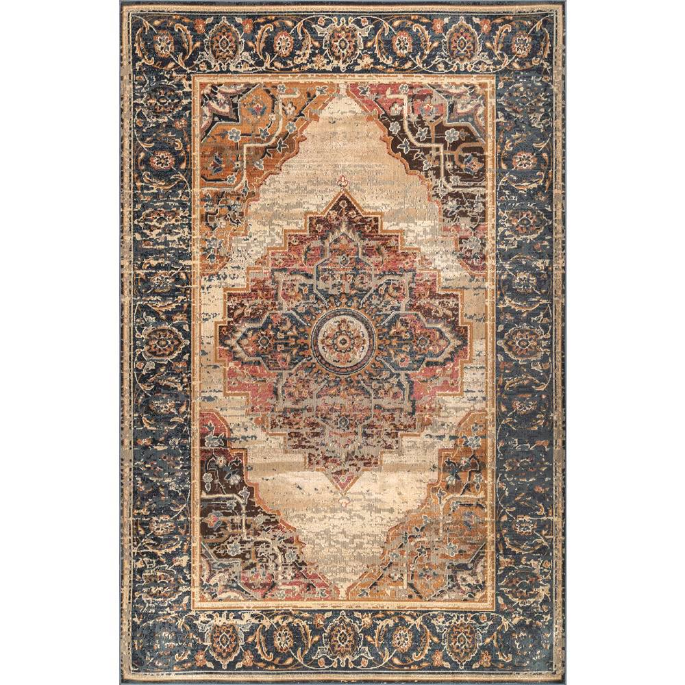 Cabin Area Rugs The Home Depot Traditional Candra Medallion Dark Blue 9 Ft X 12 Area Rug