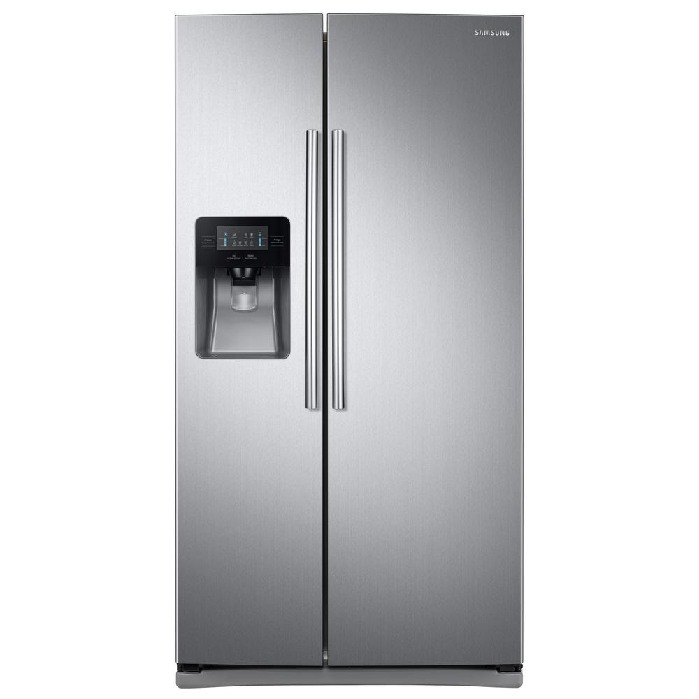 Samsung 24 5 Cu Ft Side By Side Refrigerator In Stainless Steel