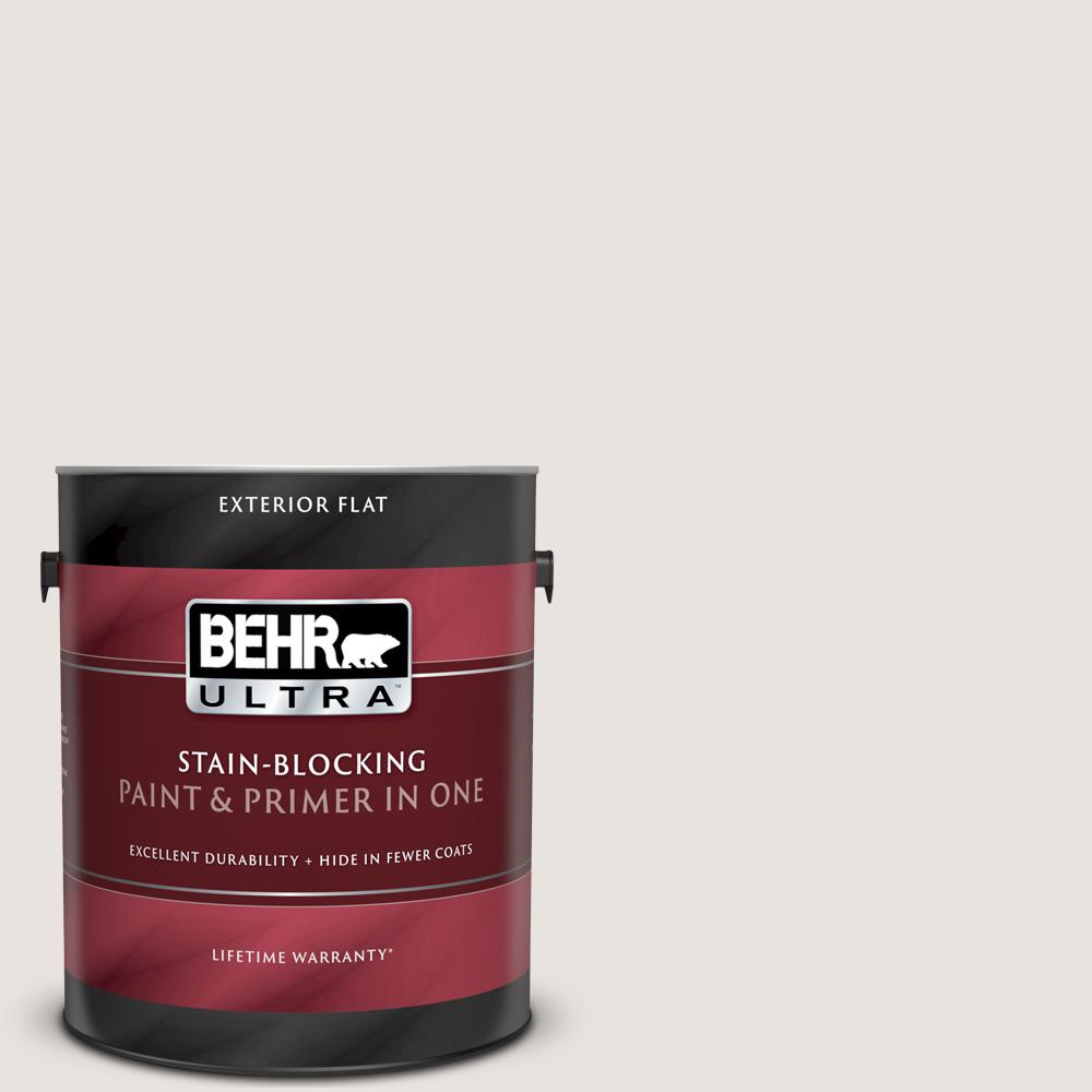 BEHR ULTRA 1 gal. BWC13 Smoky White Flat Exterior Paint