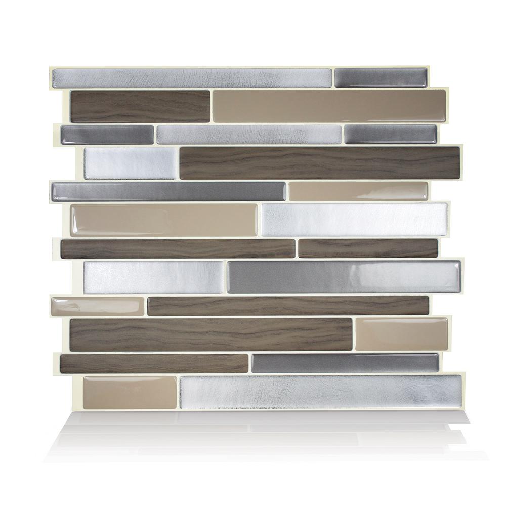 Smart Tiles Milano Lino Brown 11 55 In W X 9 63 H L And Smart Tiles Milano Lino Brown 11 55 In W X 9 63 H L And