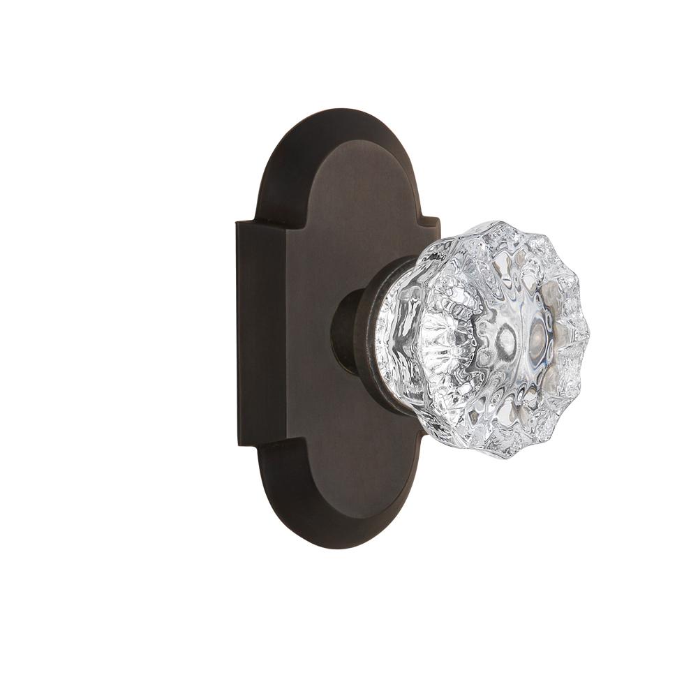 Oil-Rubbed Bronze 712995 Nostalgic Warehouse Cottage Plate with Crystal Glass Door Knob Single Dummy