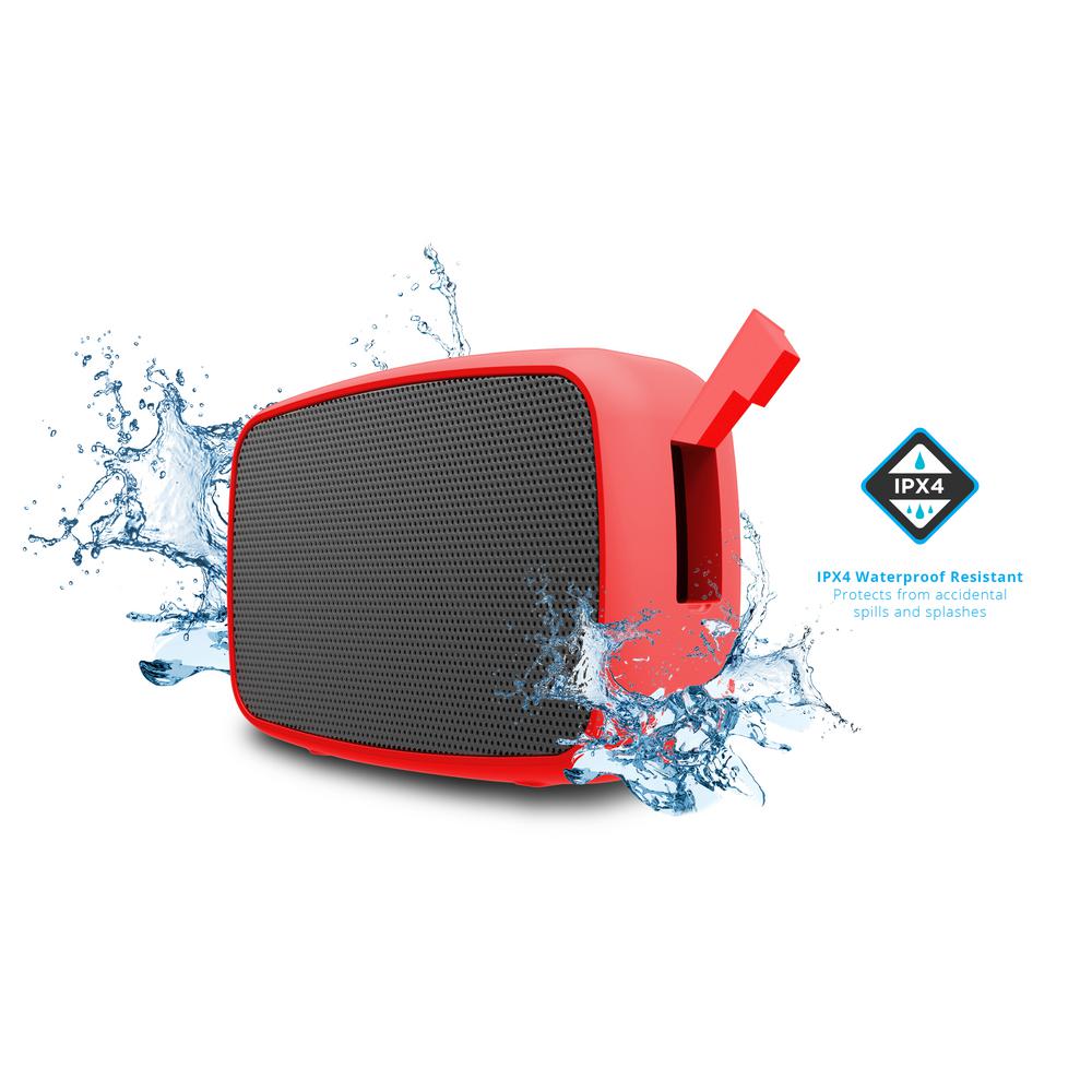 Ematic Water Resistant Wireless SpeakerESQ206RD The Home Depot