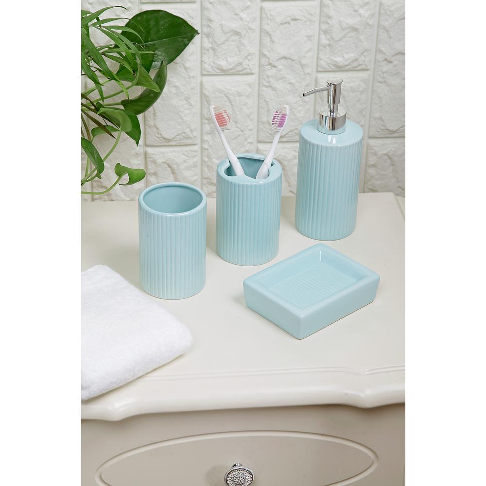 Indecor Home 4 Piece Bath Accessory Set In Aqua C4aa1365aq The Home Depot #erolteknik #aquablue #banyo #bathroom #aramusluk #rozetli #koc #luxblister #toiletfaucet #vitrifiye #vitrified #armature. 4 piece bath accessory set in aqua