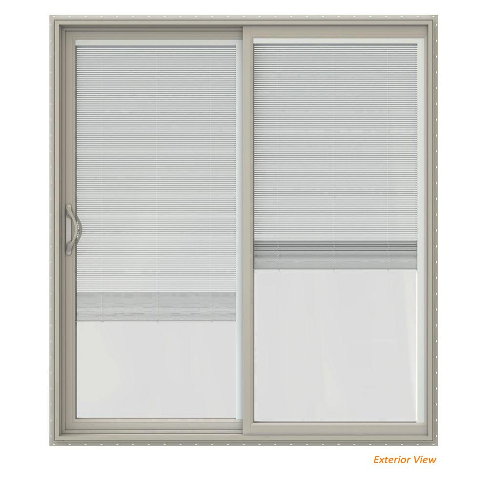Jeld Wen 72 In X 80 Premium White Vinyl Right Hand Full Lite 72 In X 80 V 2500 Desert Sand Vinyl Left Hand
