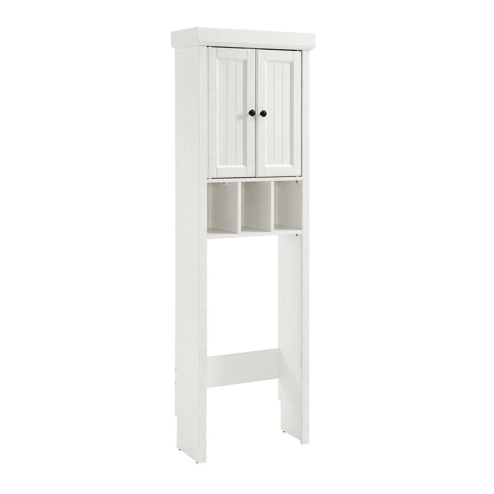 Crosley Furniture Seaside 23 In Space Saver Cabinet In Distressed White Cf7018 Wh The Home Depot