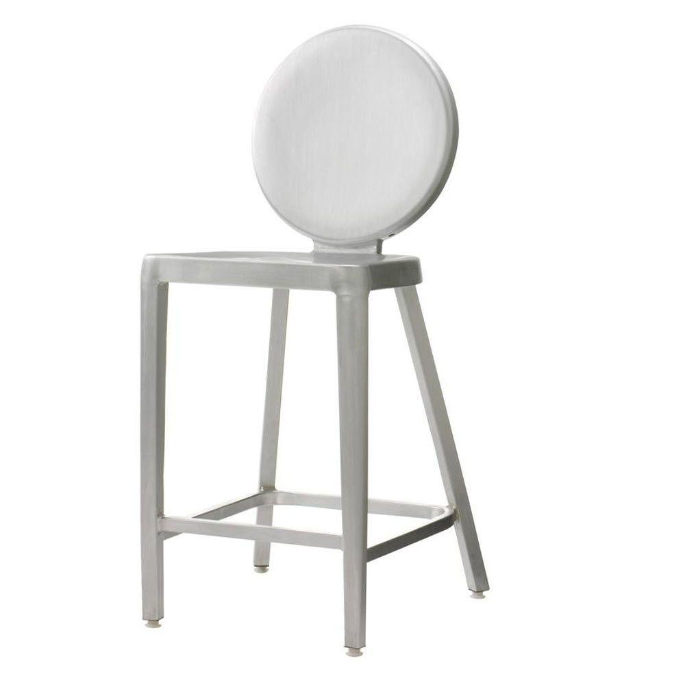 Samantha 24 In Brushed Aluminum Bar Stool Samantha 24 In Brushed Aluminum Bar Stool
