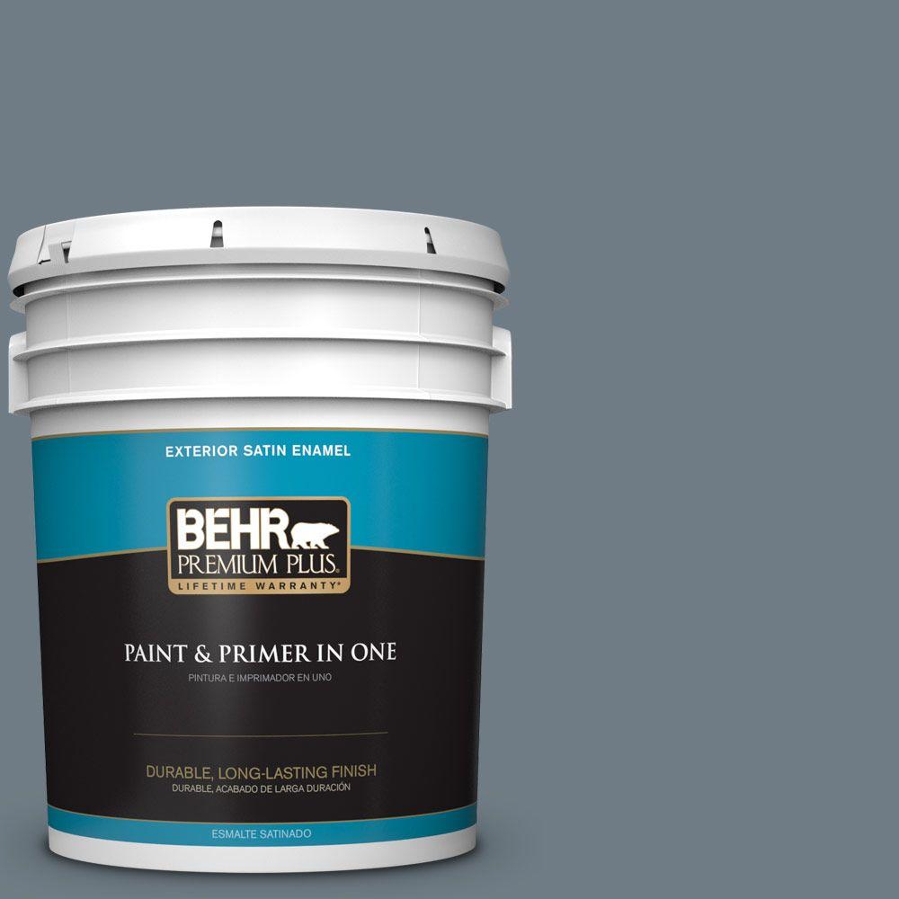 BEHR Premium Plus 5gal. N4905 Charcoal Blue Satin Enamel Exterior