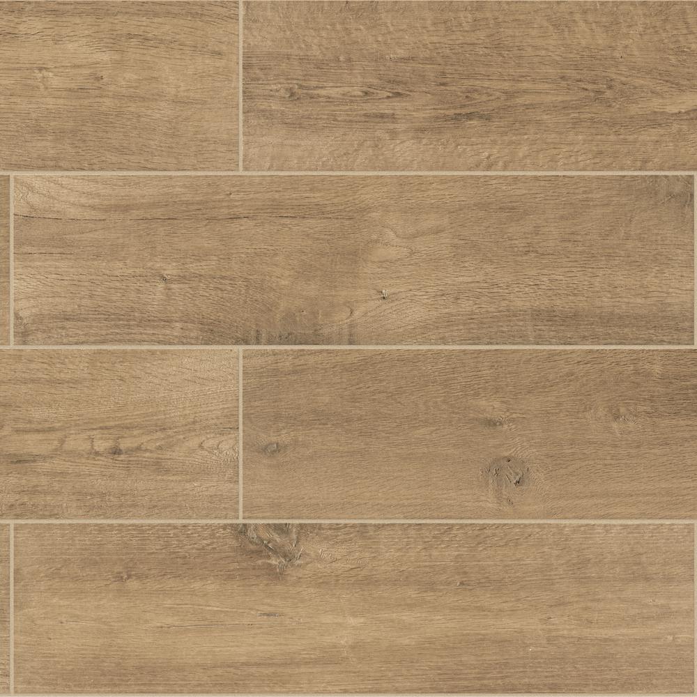 Daltile 6x24 Porcelain Tile The Home Depot Meadow Wood Smoky Brown 6 In X 24 Glazed Porcelain Floor And Wall