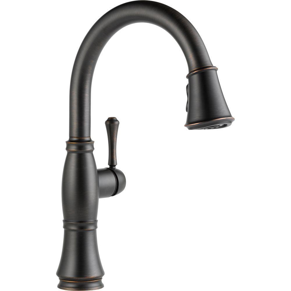Delta Cassidy Single Handle Pull Down Sprayer Bar Faucet In Venetian Bronze 9997 Rb Dst The Home Depot