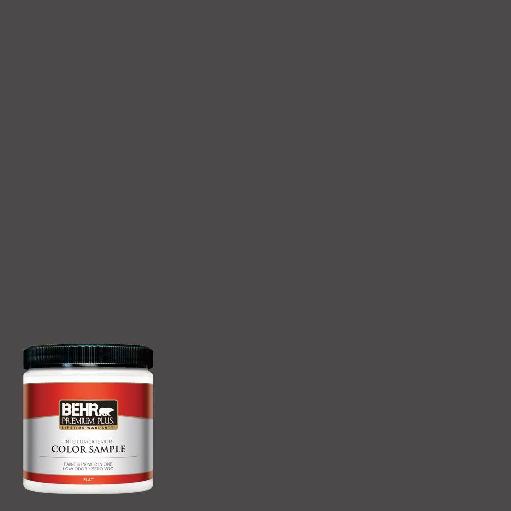 Behr Premium Plus 8 Oz N530 7 Private Black Flat Interior Exterior N530 7 Private Black Flat Interior Exterior