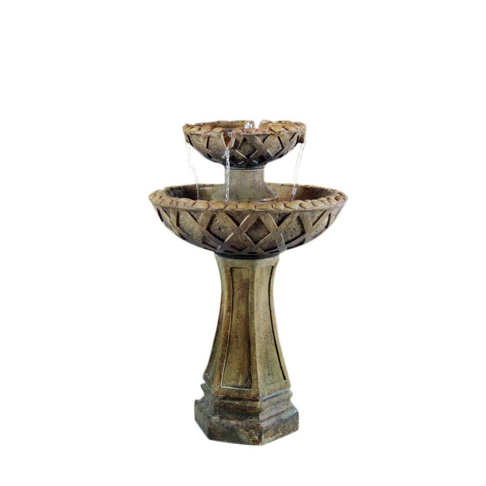 Alpine 31 in. 2 Tier Pedestal FountainHPL358 The Home Depot