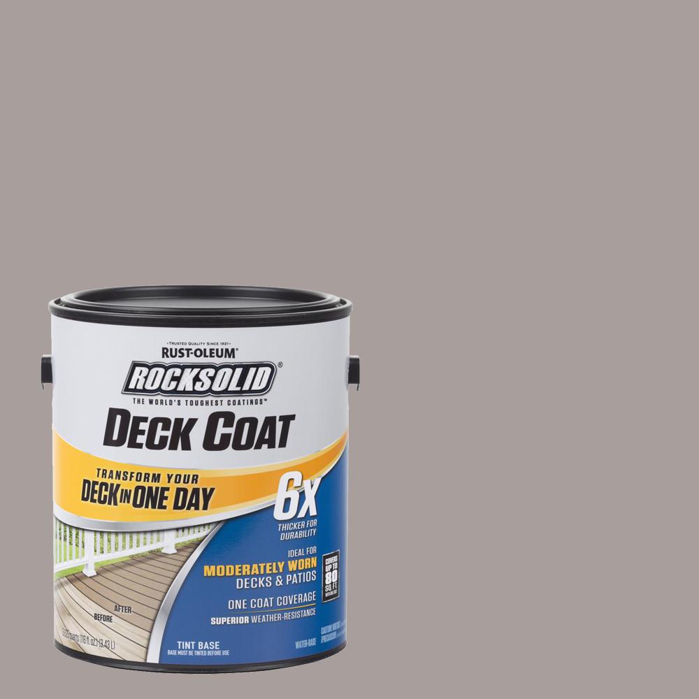 Rust Oleum Rocksolid 1 Gal Brownstone Exterior 6x Deck Coat 319618 The Home Depot