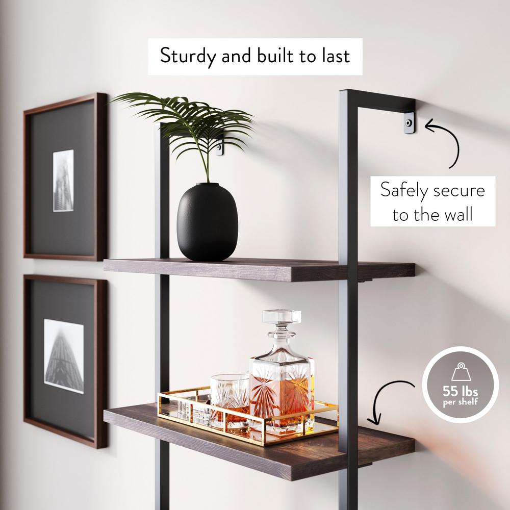 Nathan James Theo Warm Nutmeg Wood And Black Steel Frame Bookcase