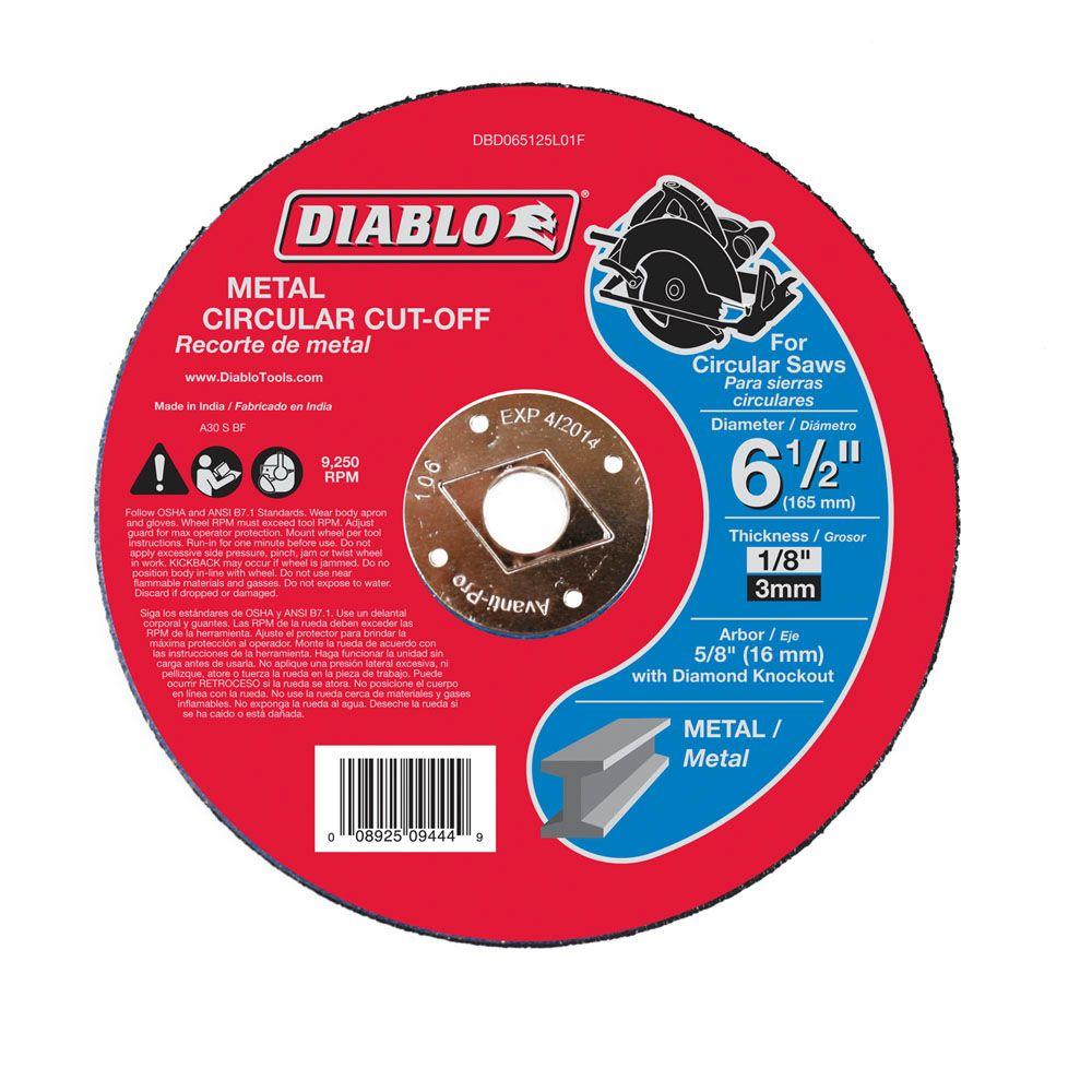 5 1/2 diablo x in. Disc 5/8 x 1/8 Metal Cut Off 1/2 6 in. in. Diablo