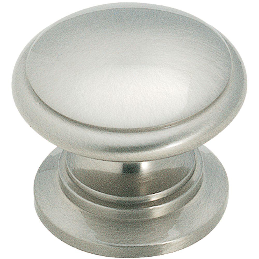 Amerock 1 4 In Satin Nickel Cabinet Knob Bp1466g10 The Home Depot Satin Nickel Cabinet Knob