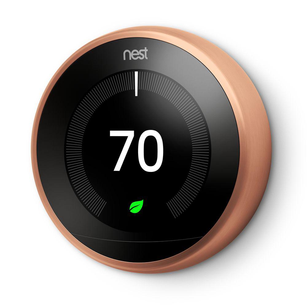 Nest WiFi Thermostat Smart Auto-Adjusting Programmable Learning 3rd Gen ...