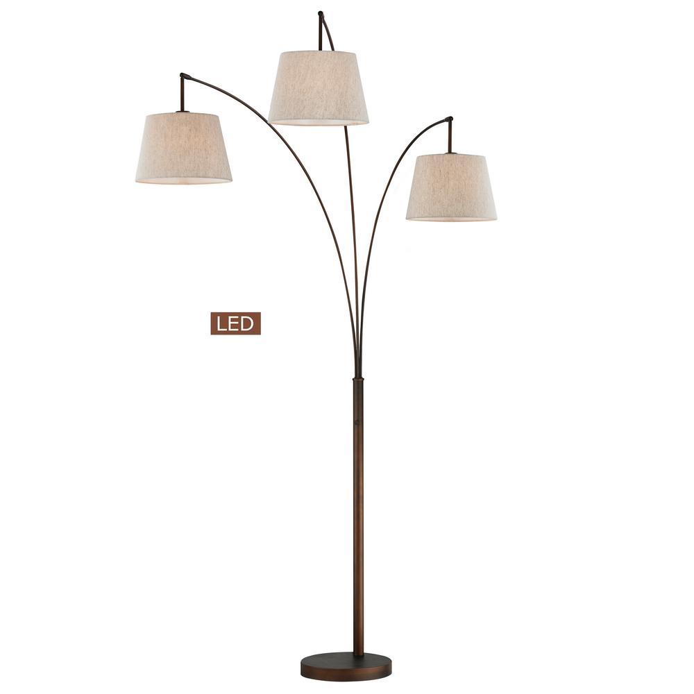 Artiva Luce 84 In Antique Bronze Led Arched Floor Lamp With Dimmer Antique Bronze Led Arched Floor Lamp With Dimmer