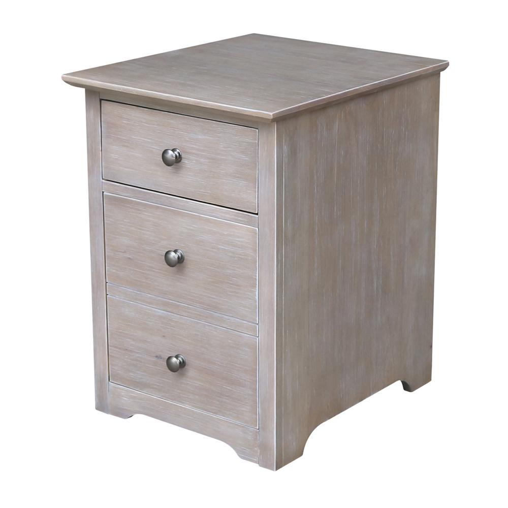 International Concepts Solid Wood Taupe Gray Rolling File Cabinet