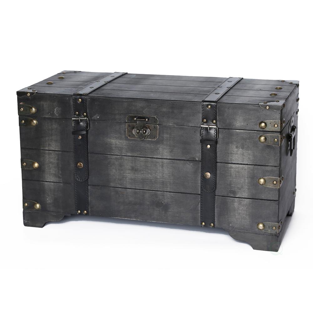 BLUECC 2pcs Reclaimed Storage Box 100/% Solid Wood Storage Trunk