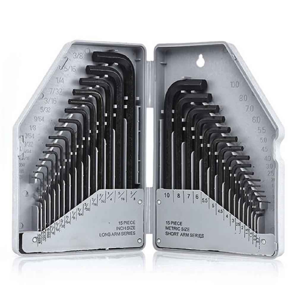 stark sae metric long and short arm allen wrench hex key combo set plus storage case 30 piece 33002 h the home depot usd