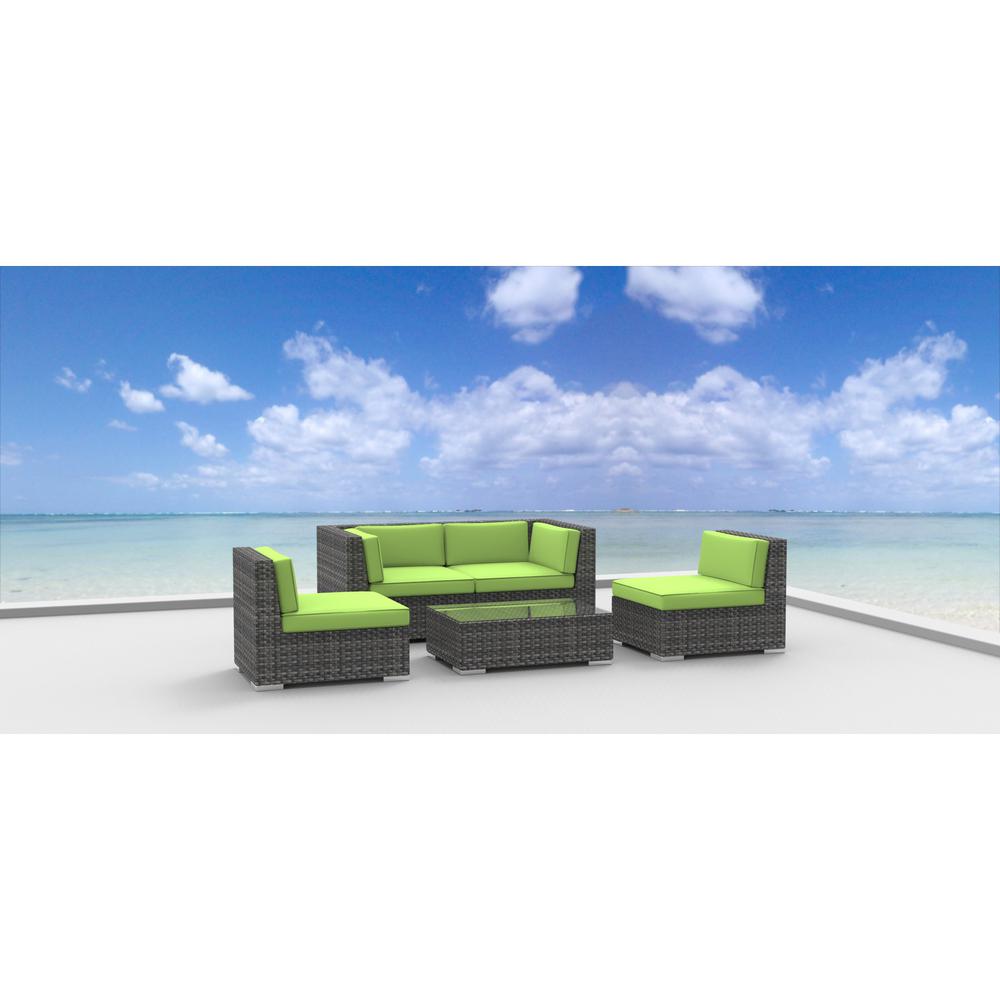 Urban Furnishing Rio 5 Piece Wicker Outdoor Sectional Seating Set Urban Furnishing Rio 5 Piece Wicker