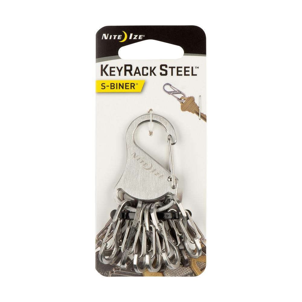 Nite-Ize KRS-03-01 Key Rack Black w//Stainless Steel S-Biner *