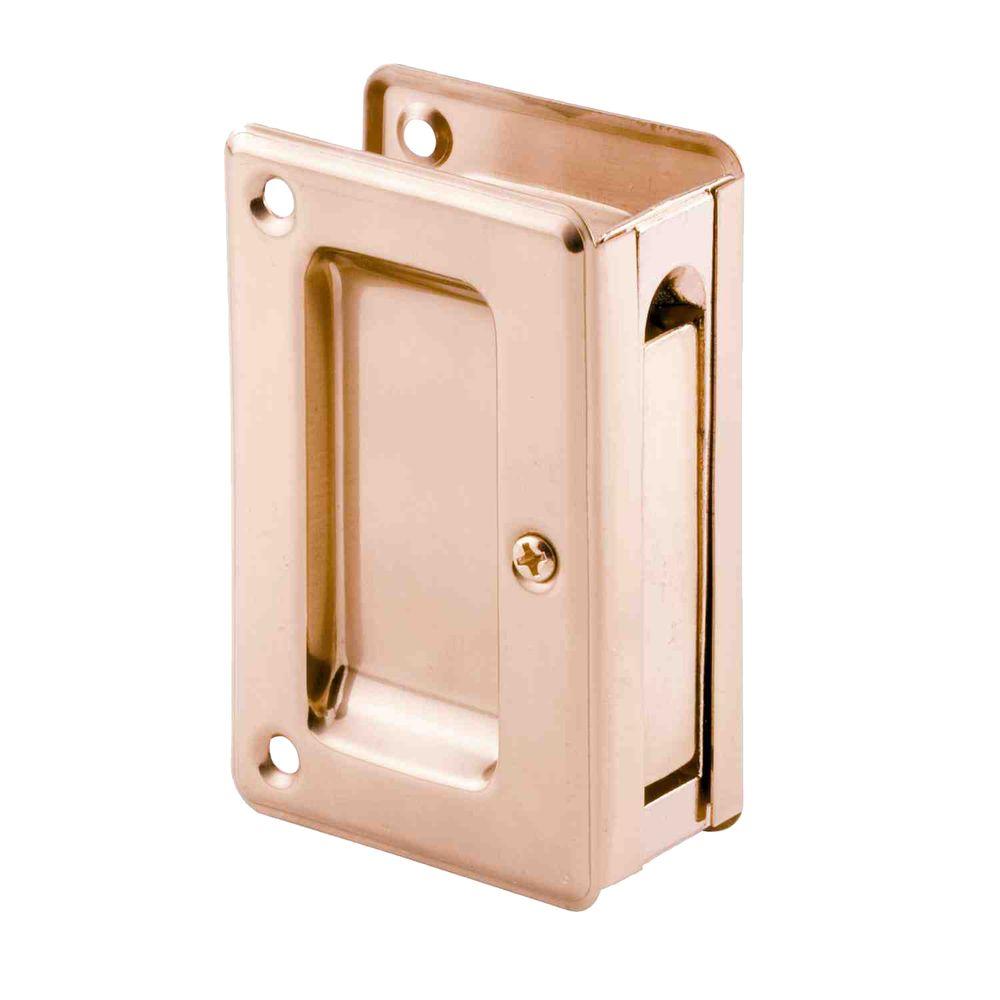 Prime Line 3 3 4 In Brass Pocket Door Passage Pull N 7361 The Home Depot   Prime Line Pocket Door Hardware N 7361 64 1000 